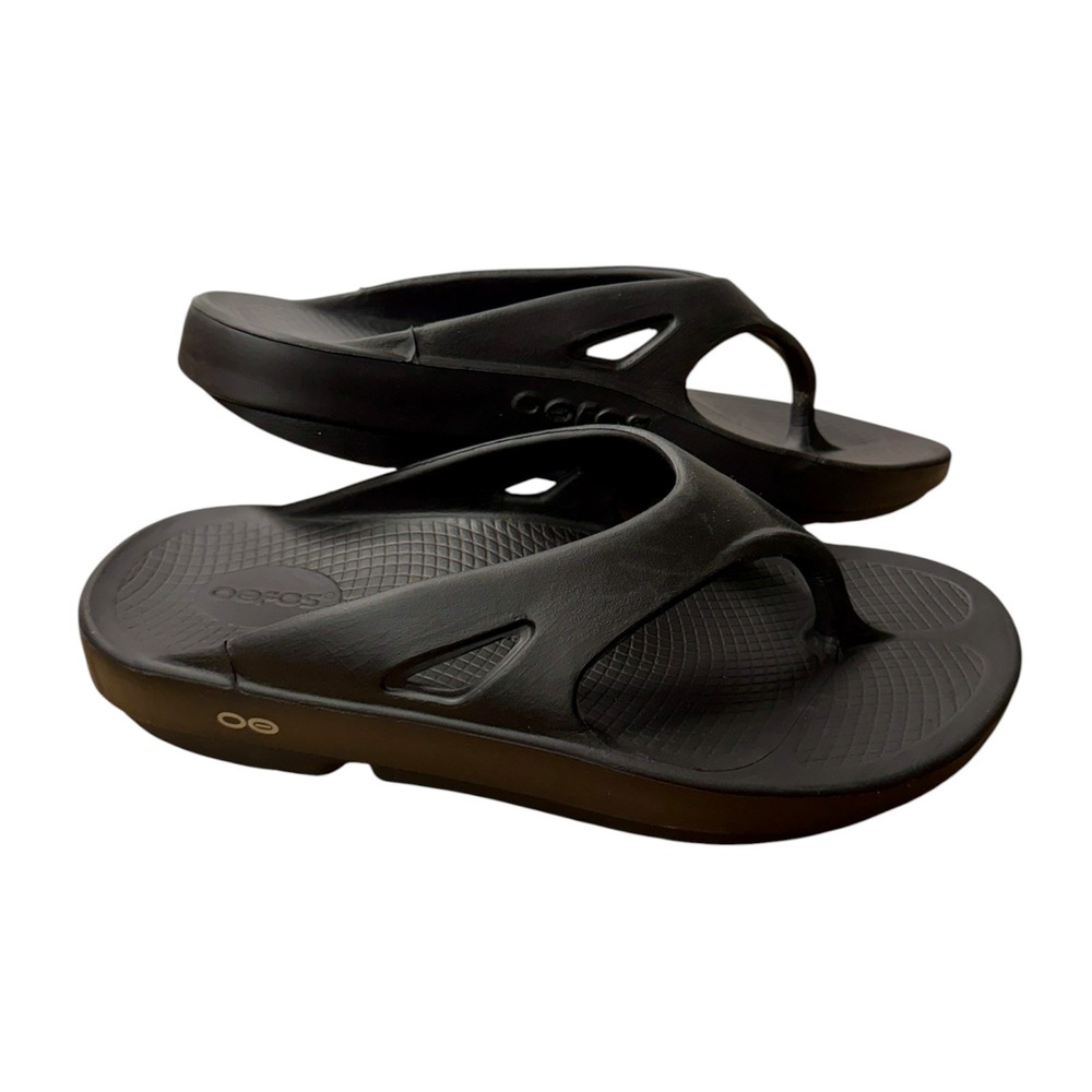 Oofos Original Recovery Flip Flops Sandals Black Unisex Men's 10 Women's 12